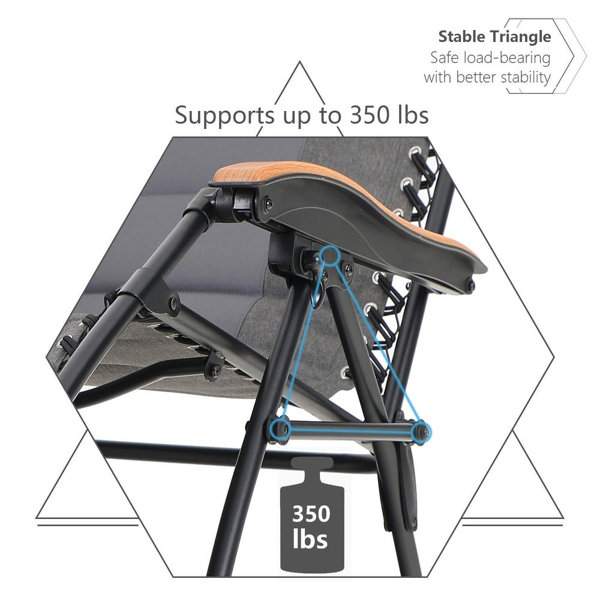 MAISON ARTS Padded Reclining Zero Gravity Chair with Cushion Wayfair